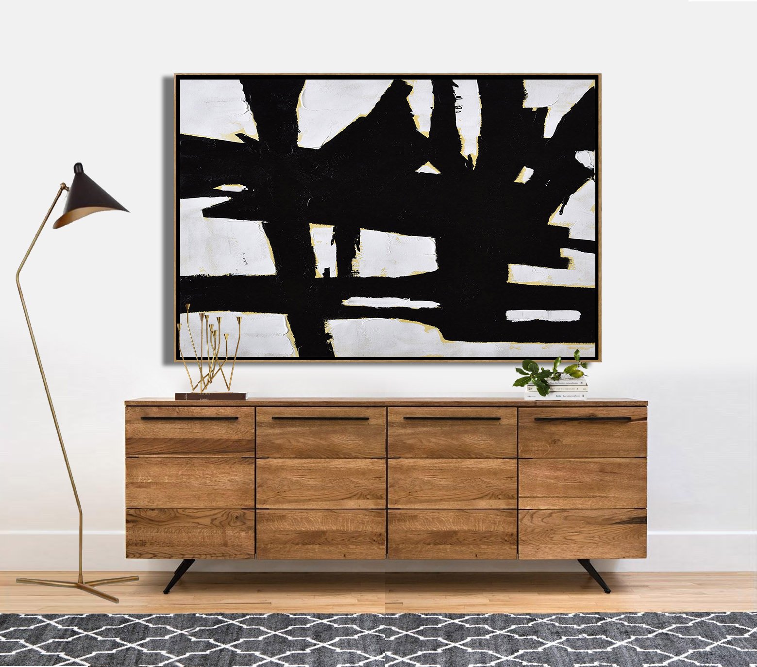 Horizontal Palette Knife Minimalist Art #C16Z - Click Image to Close